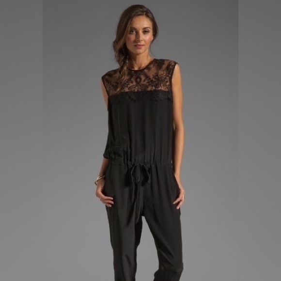 Mason Black Silk Jumpsuit - Picture 2 of 4